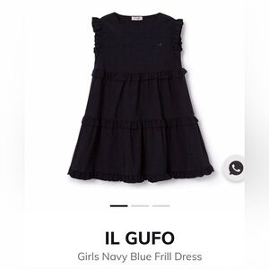 Il Gufo Italy Navy Blue Frill Dress Size 2T